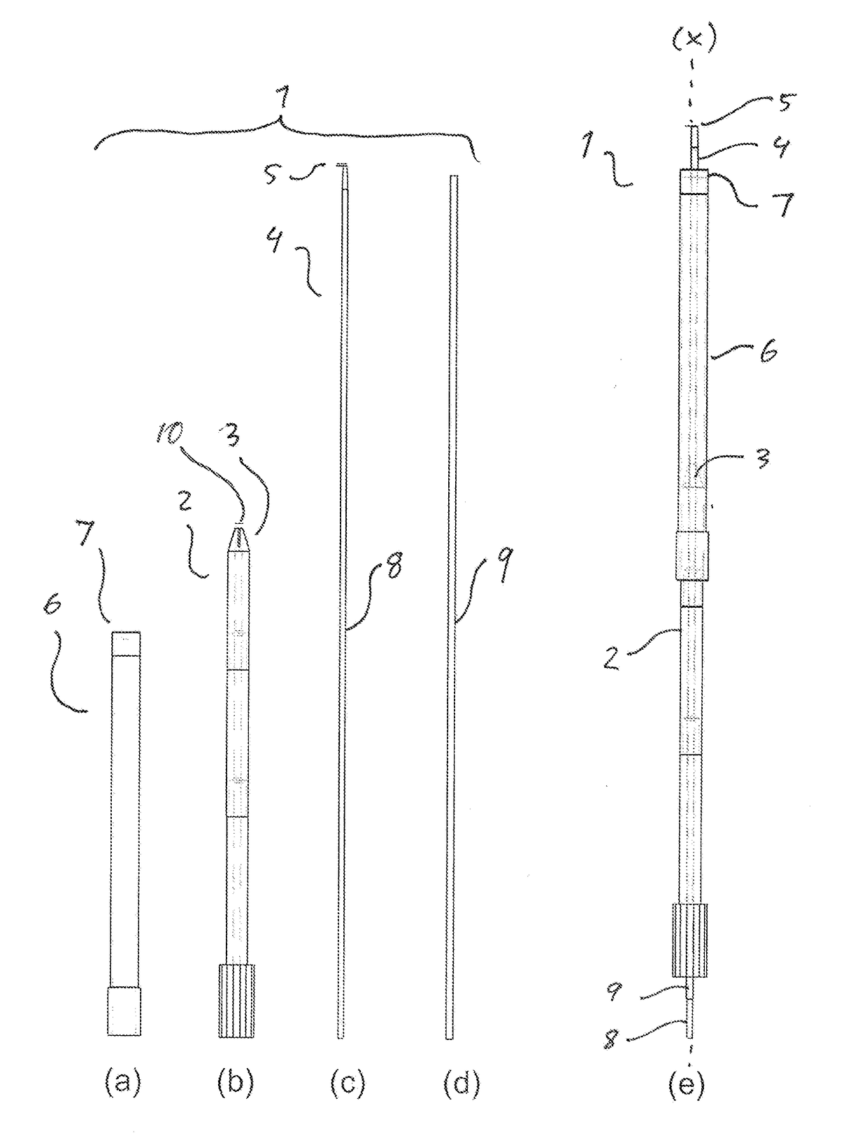 Biopsy kit and method of removal of a piece of target tissue