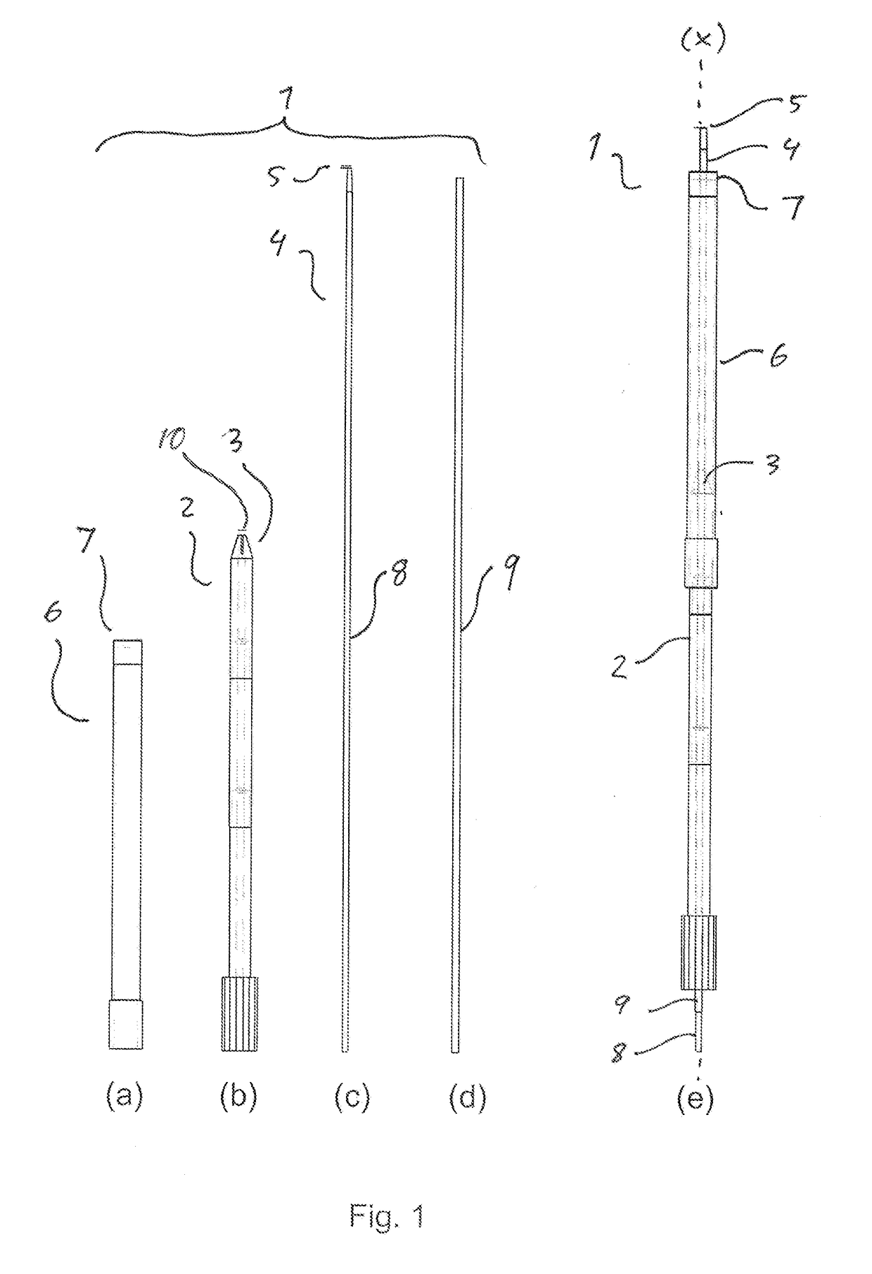 Biopsy kit and method of removal of a piece of target tissue