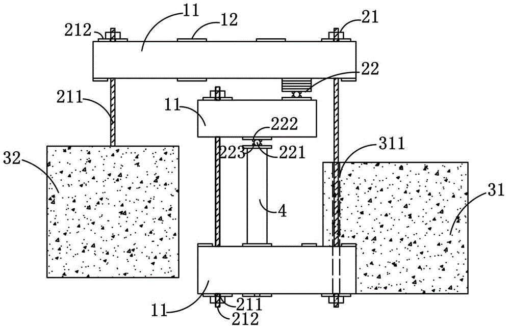 Concrete creep test apparatus and method