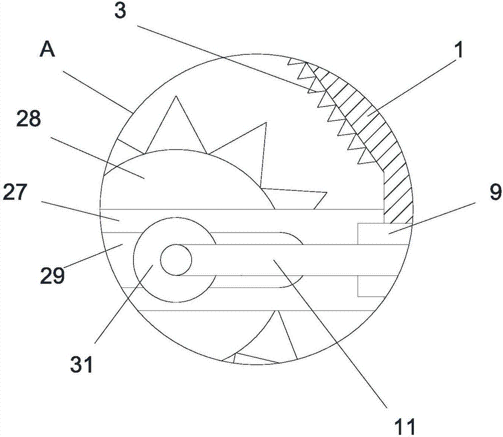 Shock-absorbing ore crushing device with screening function