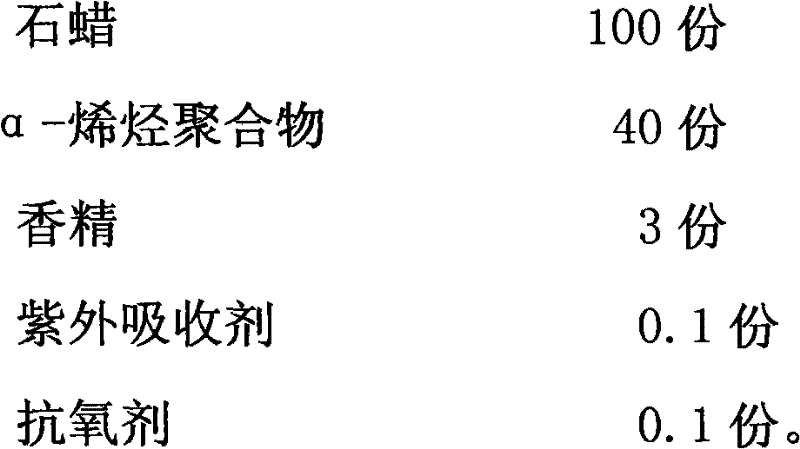 Snowflake candle with alpha-olefin polymer and preparation method thereof