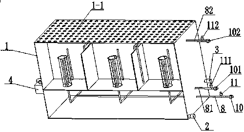 Double-row double-spraying cleaning device for high-temperature-resistant filter bag