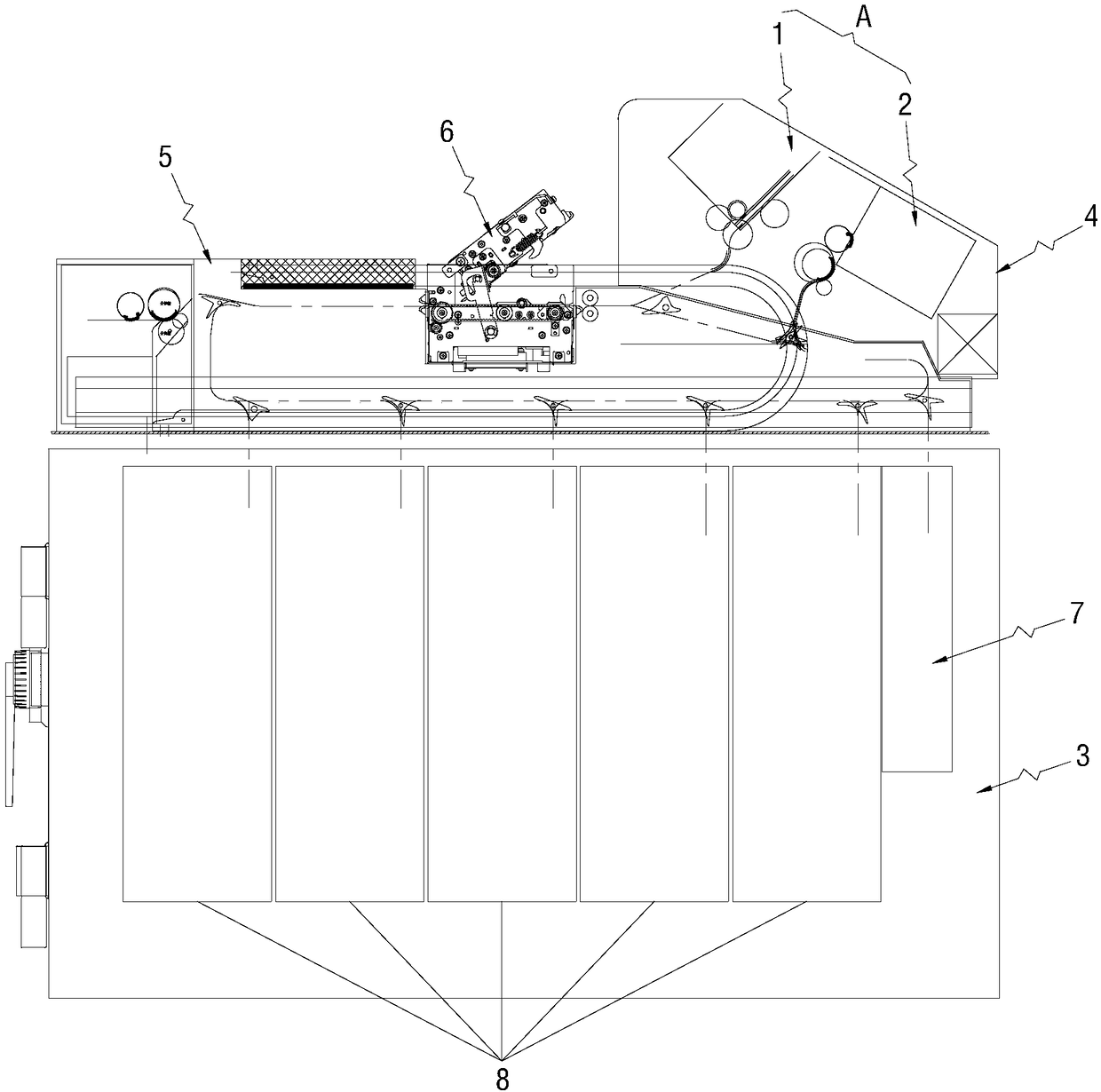 Deposit module, guest receiving part, and cash recycling system