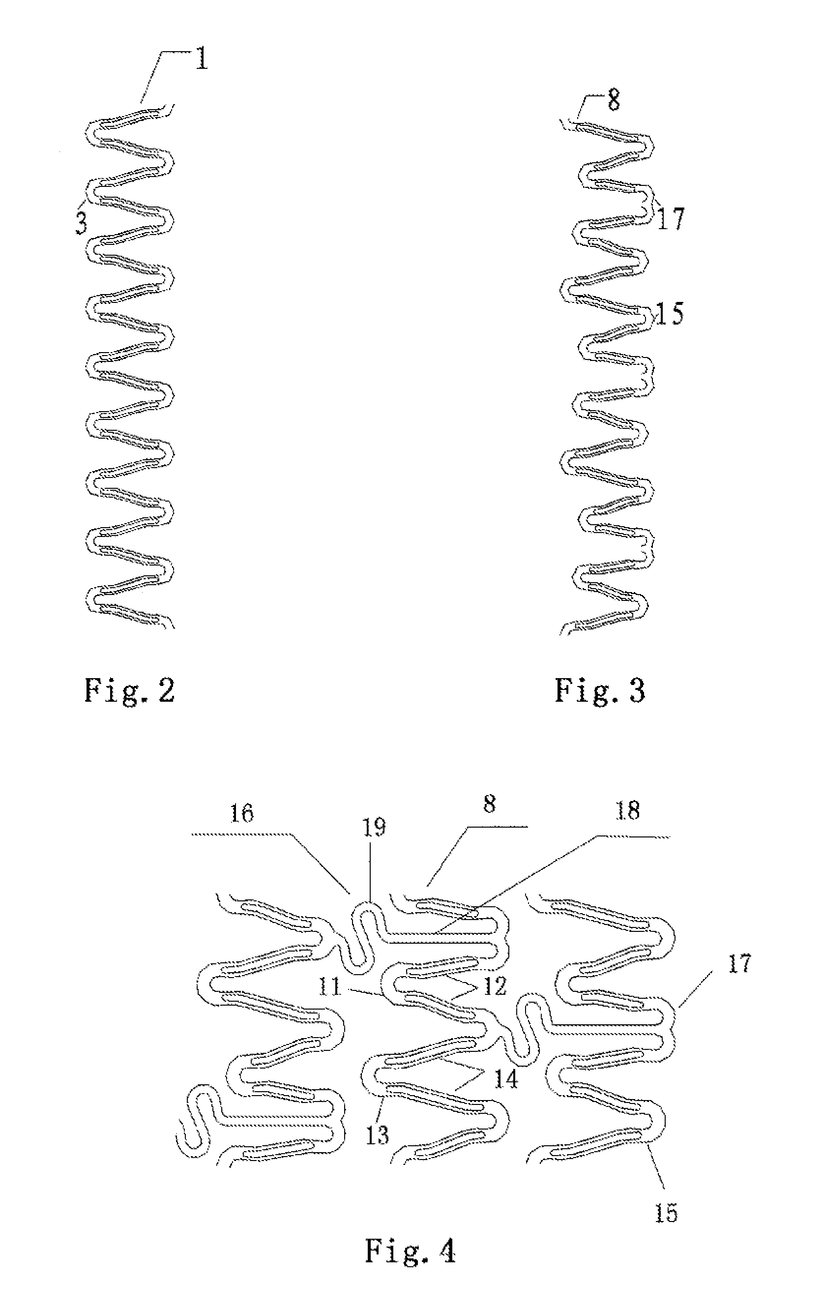 Coronary artery vascular stent with medicine carrying slots