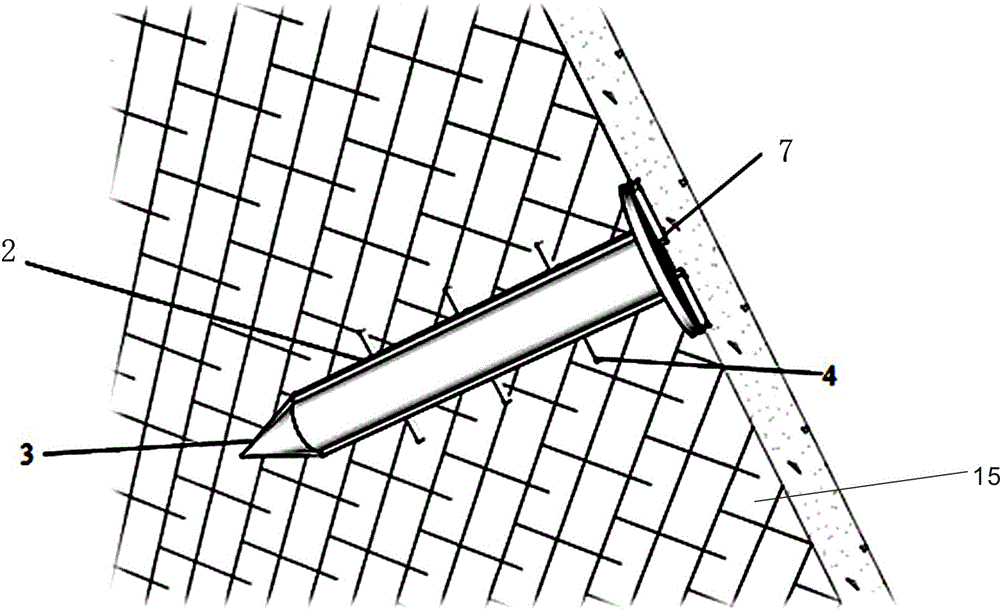 Inner rooting type anchorage supporting device and slope anchorage supporting method thereof