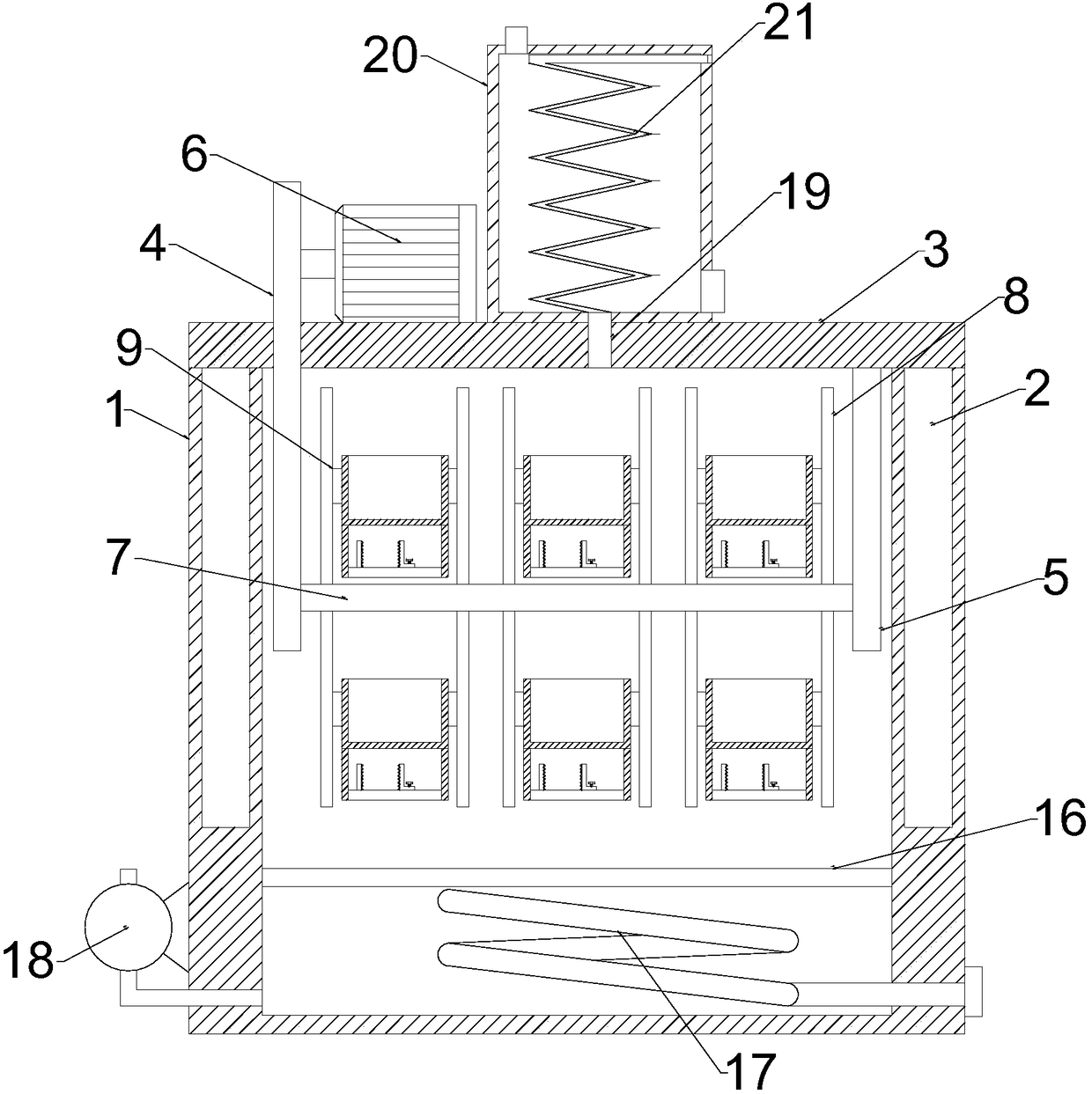 Rotatably placed energy-saving oven