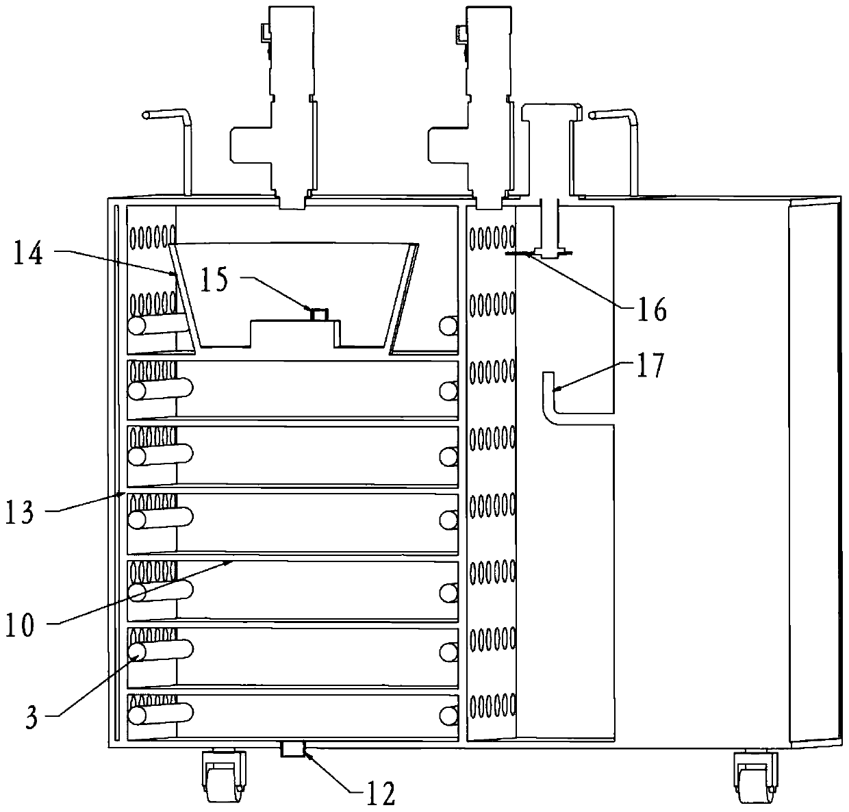 Method and equipment for drying day lily degradation chlorophyll