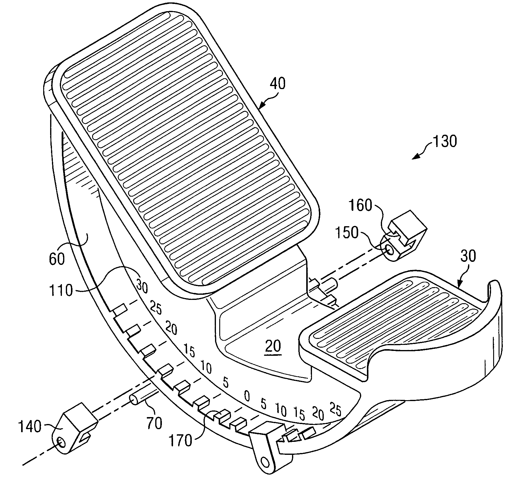 Rocker boot with adjustable degree of rotation