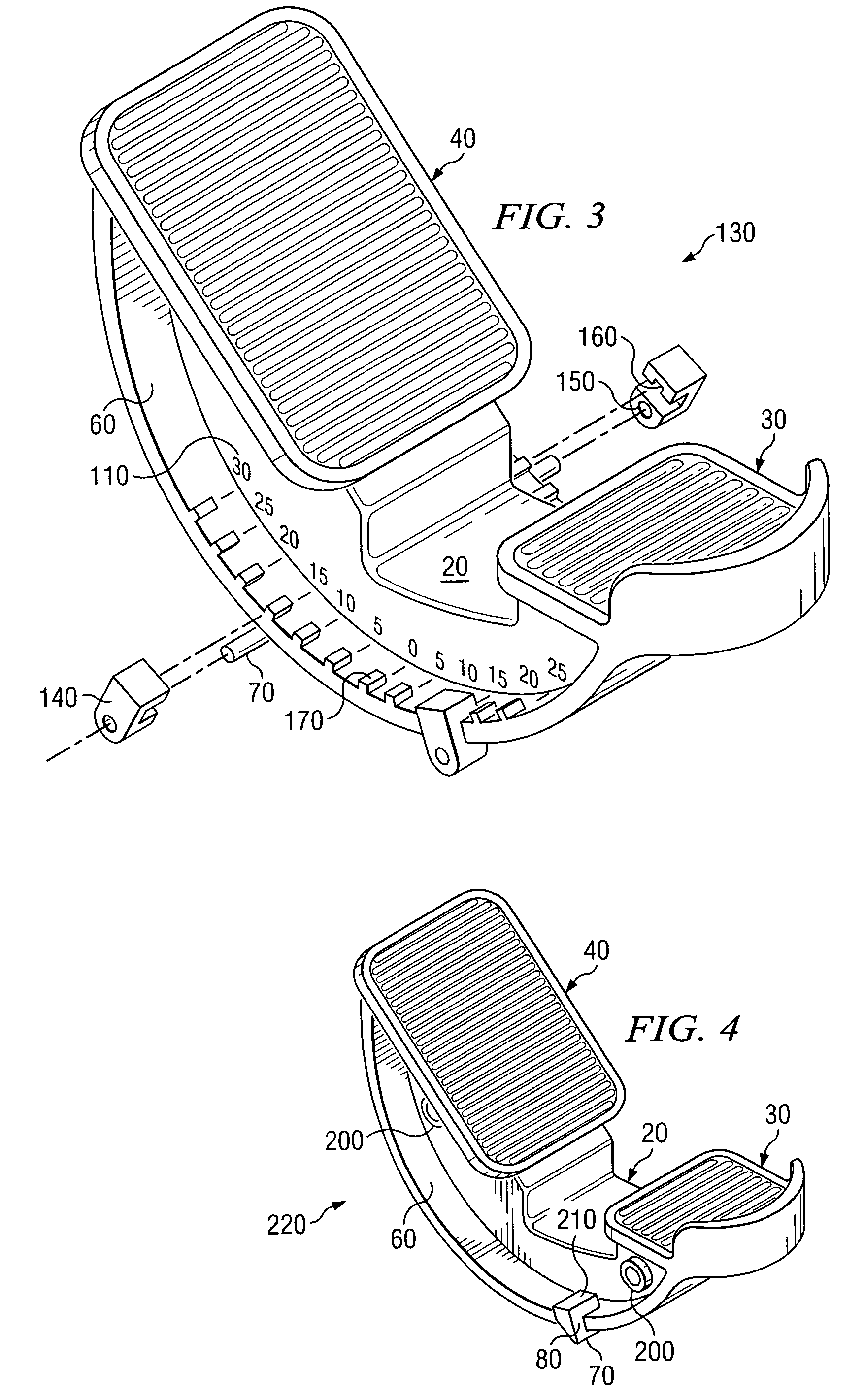 Rocker boot with adjustable degree of rotation