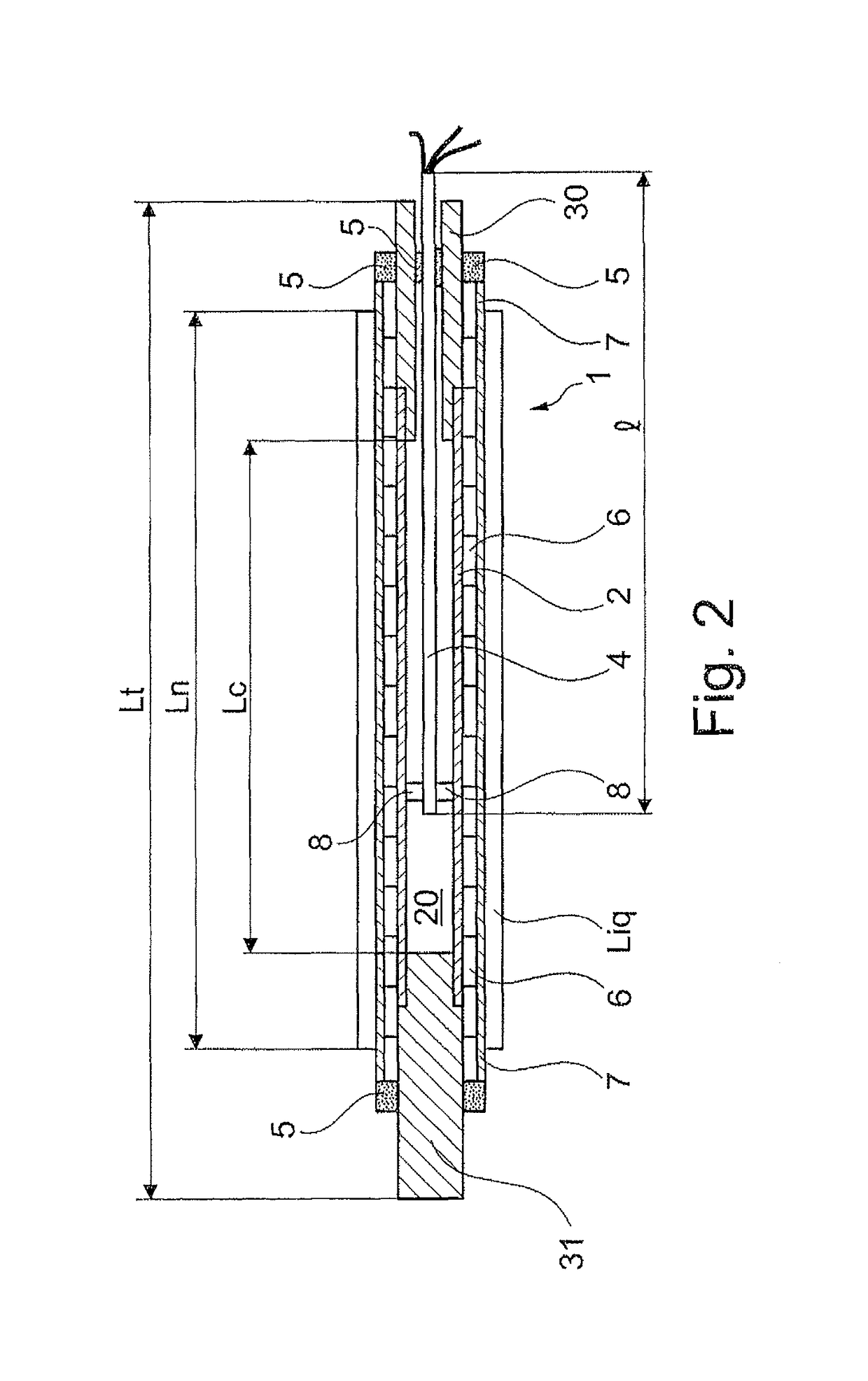 Rod thermometer device for detecting a temperature, use for the electrical simulation of nuclear fuel rods