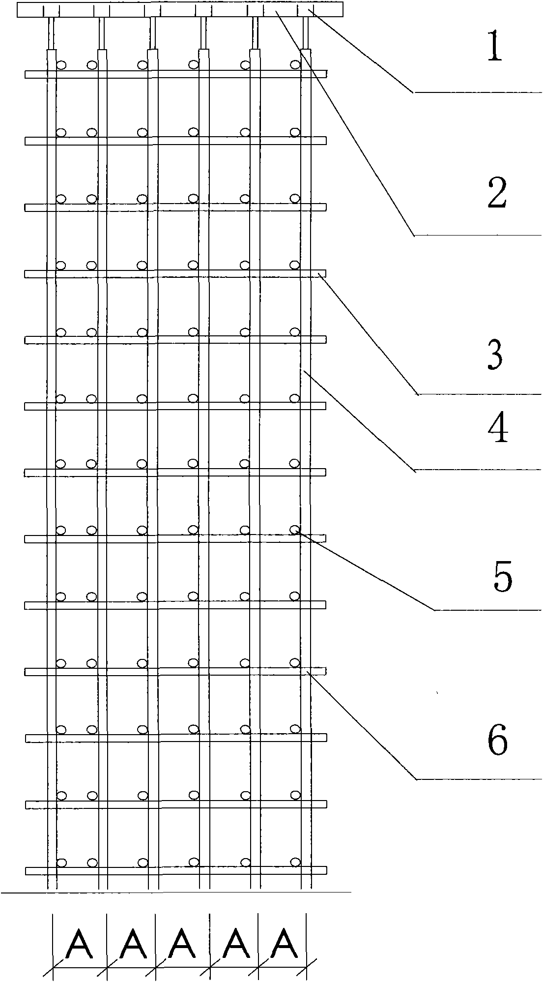 Buckled type steel pipe scaffold formwork support with large height-width ratio