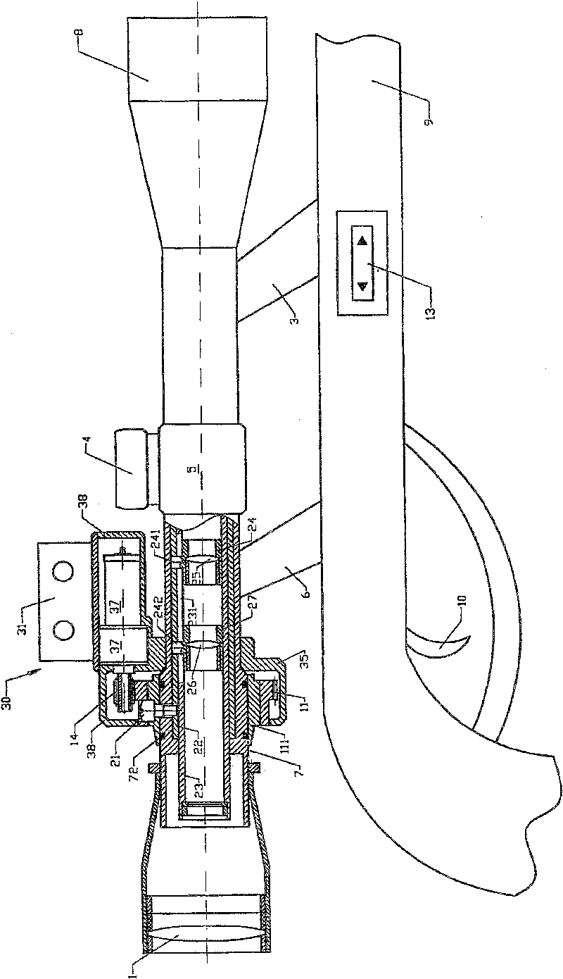 Electric magnification controller of sighting telescope