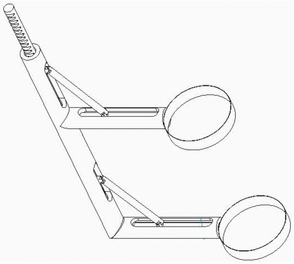 An aviation bomb clamping device based on the principle of double-slider mechanism