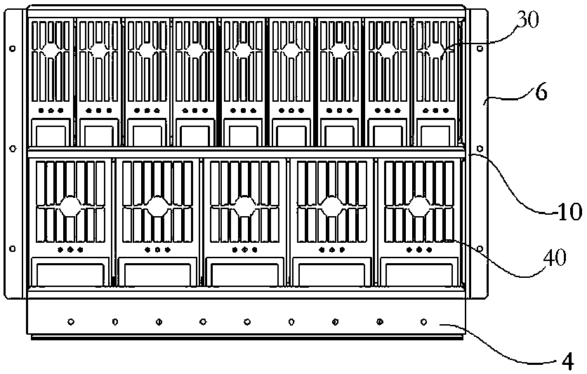 Power supply insertion frame, modular power supply using the insertion frame, and electrical cabinet