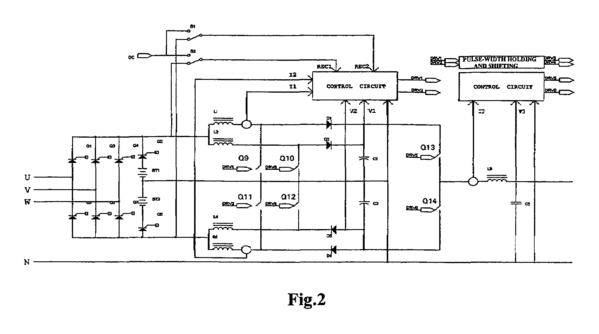 Uninterrupted power supply and the method for driving its converters