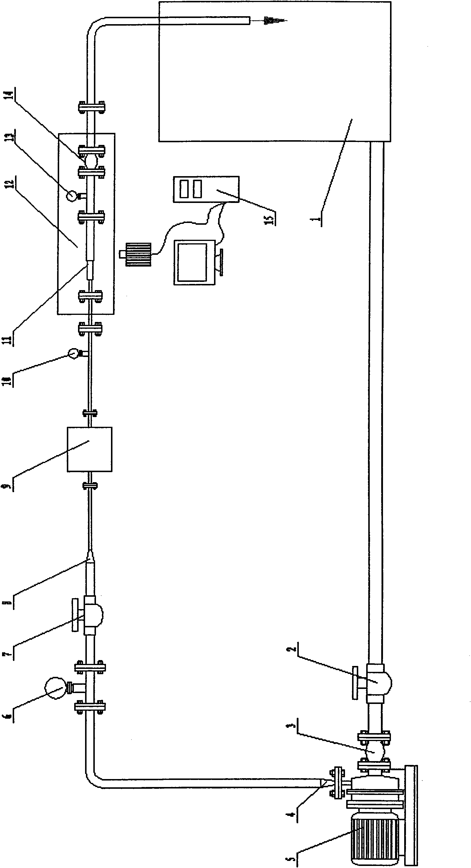 Test device of performance test of stepped diffuser of headbox