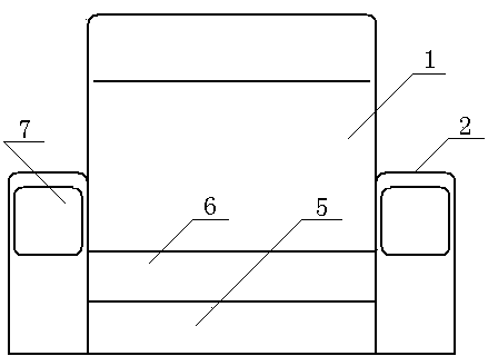 Sofa with case armrests