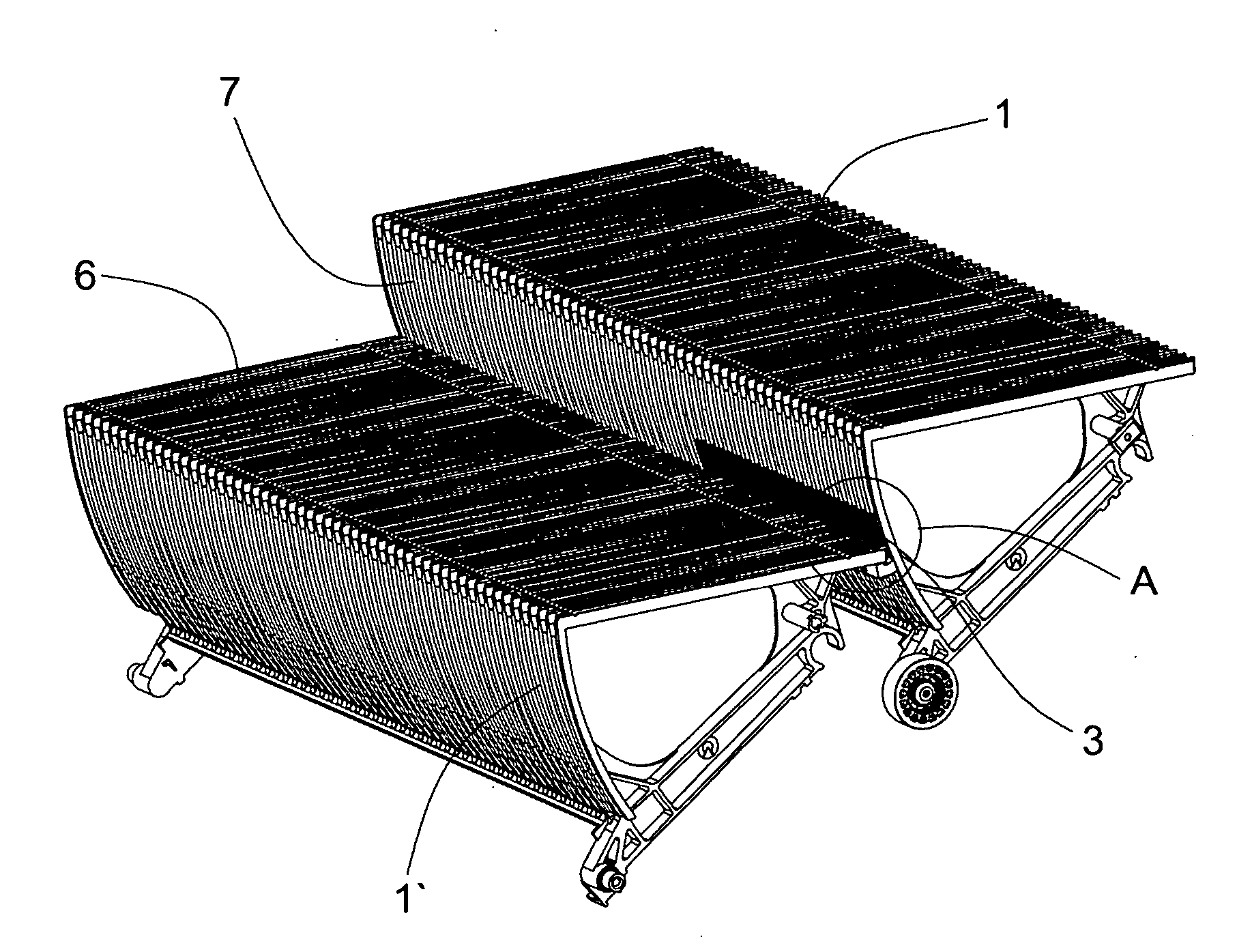 Escalator with riser brushes, step of such an escalator and method of modernizing an escalator