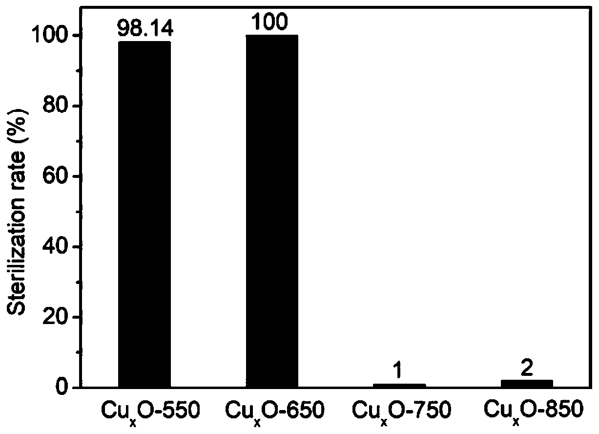 Rod-like CuxO photocatalytic material as well as preparation method and application thereof