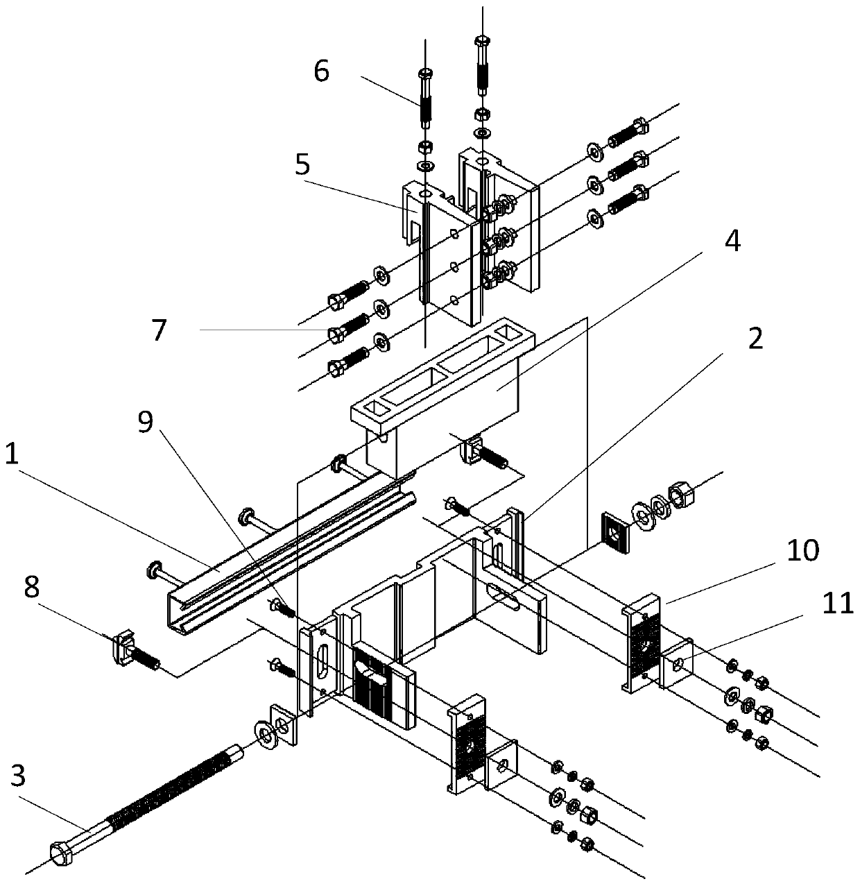 Space three-dimensional multidirectional-adjusting aluminum alloy support system