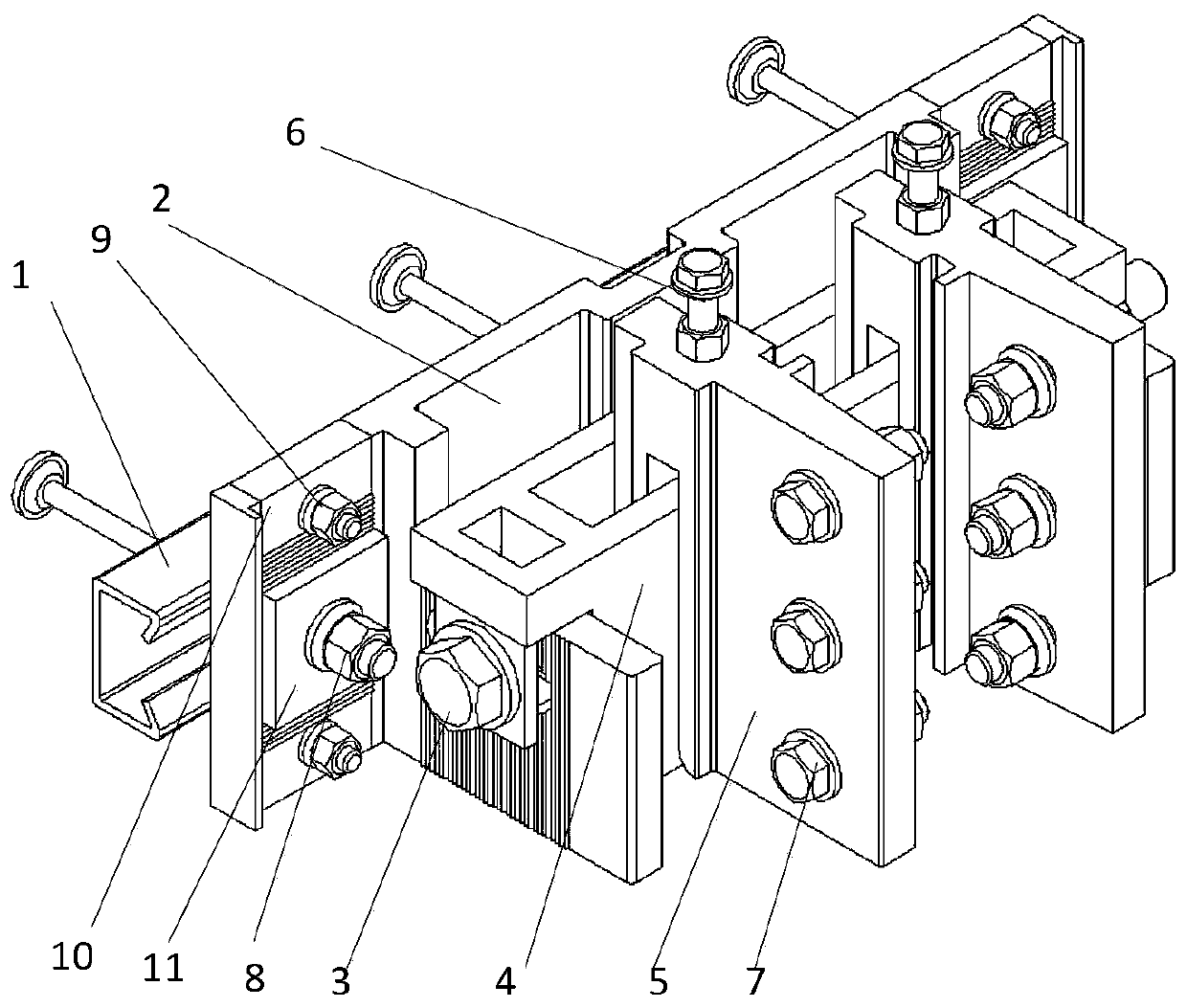 Space three-dimensional multidirectional-adjusting aluminum alloy support system