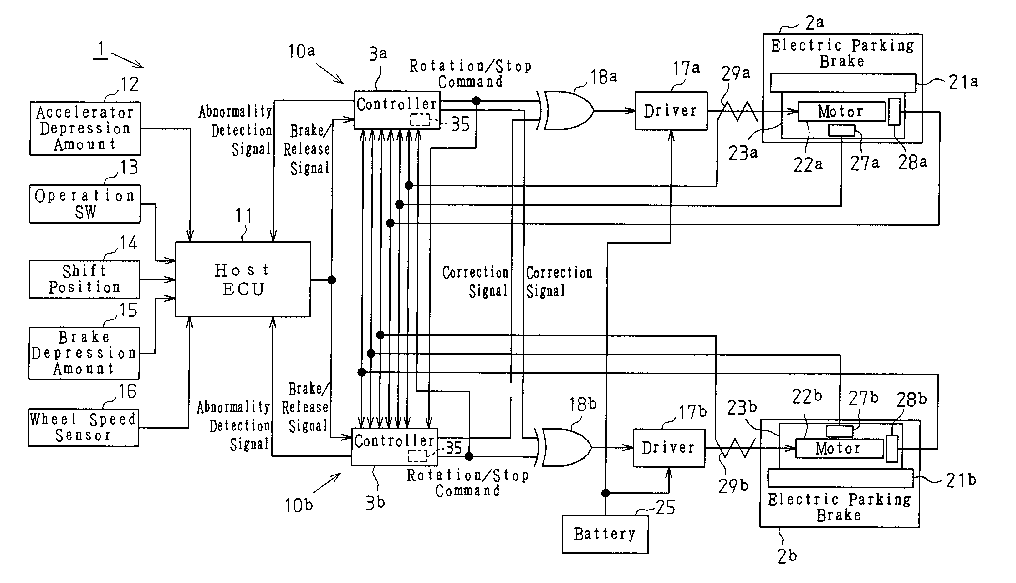 Electric parking brake system