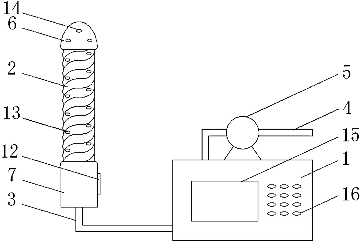 Washing rod for gynecology department and washing device for gynecology department