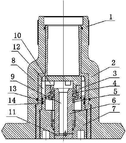 Upper turbine driving rotary spraying device for ocean drilling platform pile shoe assistant lifting