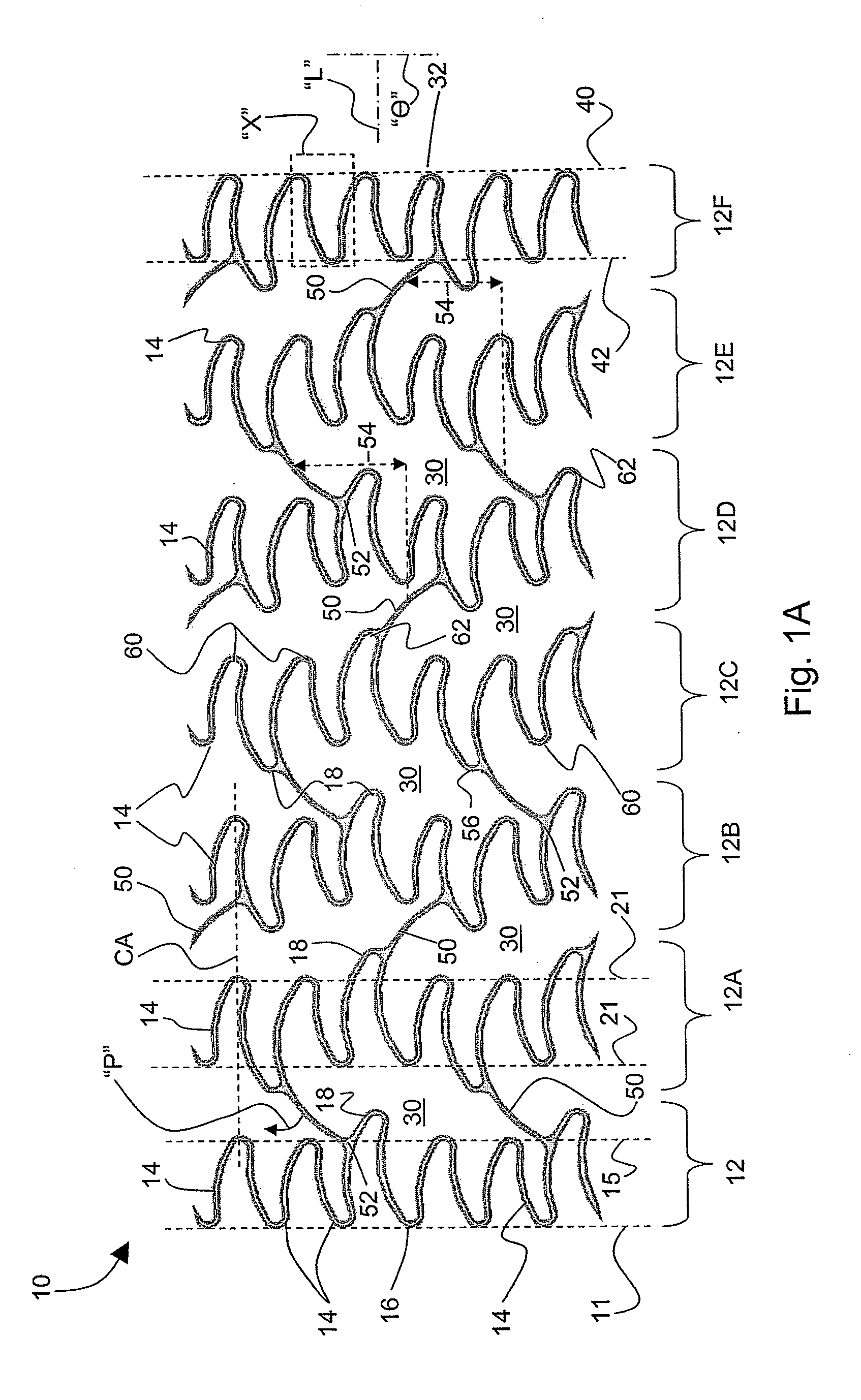 Flexible extendable stent and methods of surface modification therefor