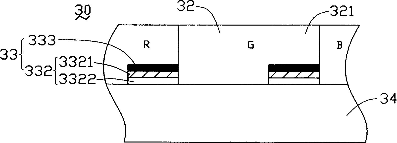 Color optical filter and liquid crystal display device