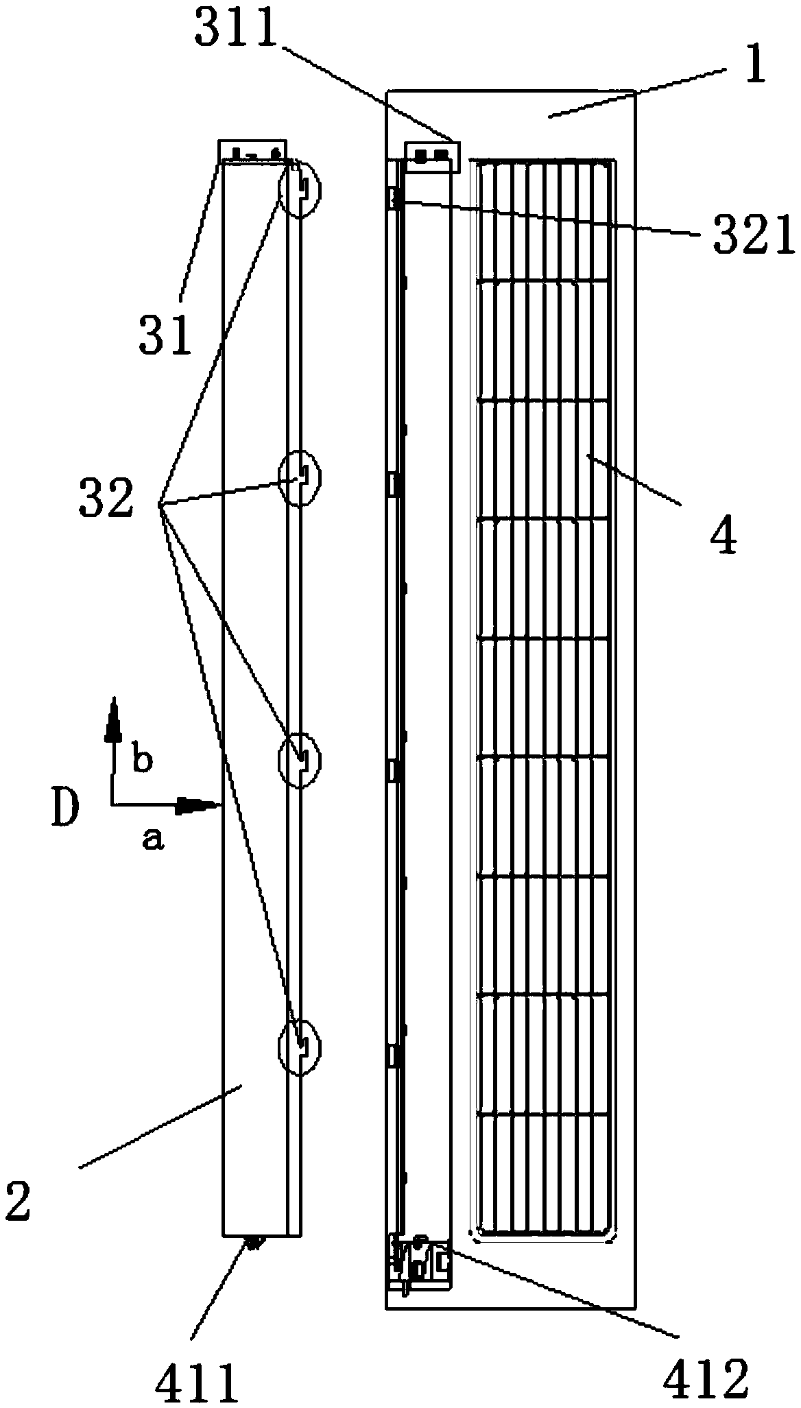 Air outlet panel of air conditioning device and air conditioning device