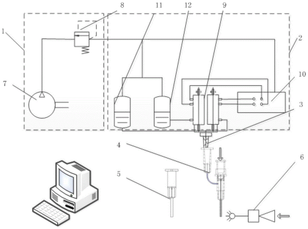 Print nozzle system and mixed spraying printing technology of adjustable soft hollow tube support