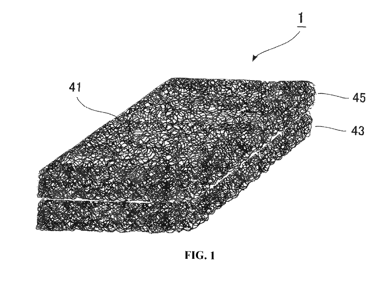 Core material for cushion, and cushion