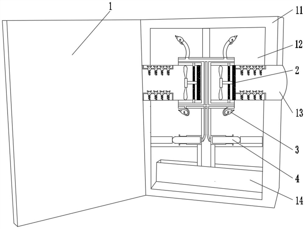 A cooling and moisture-proof distribution box for outdoor use in coastal cities