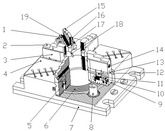 Novel rectangular flexible four-jaw chuck