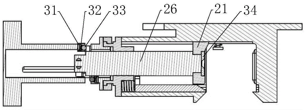 A connecting device suitable for the outer handle of a space vehicle