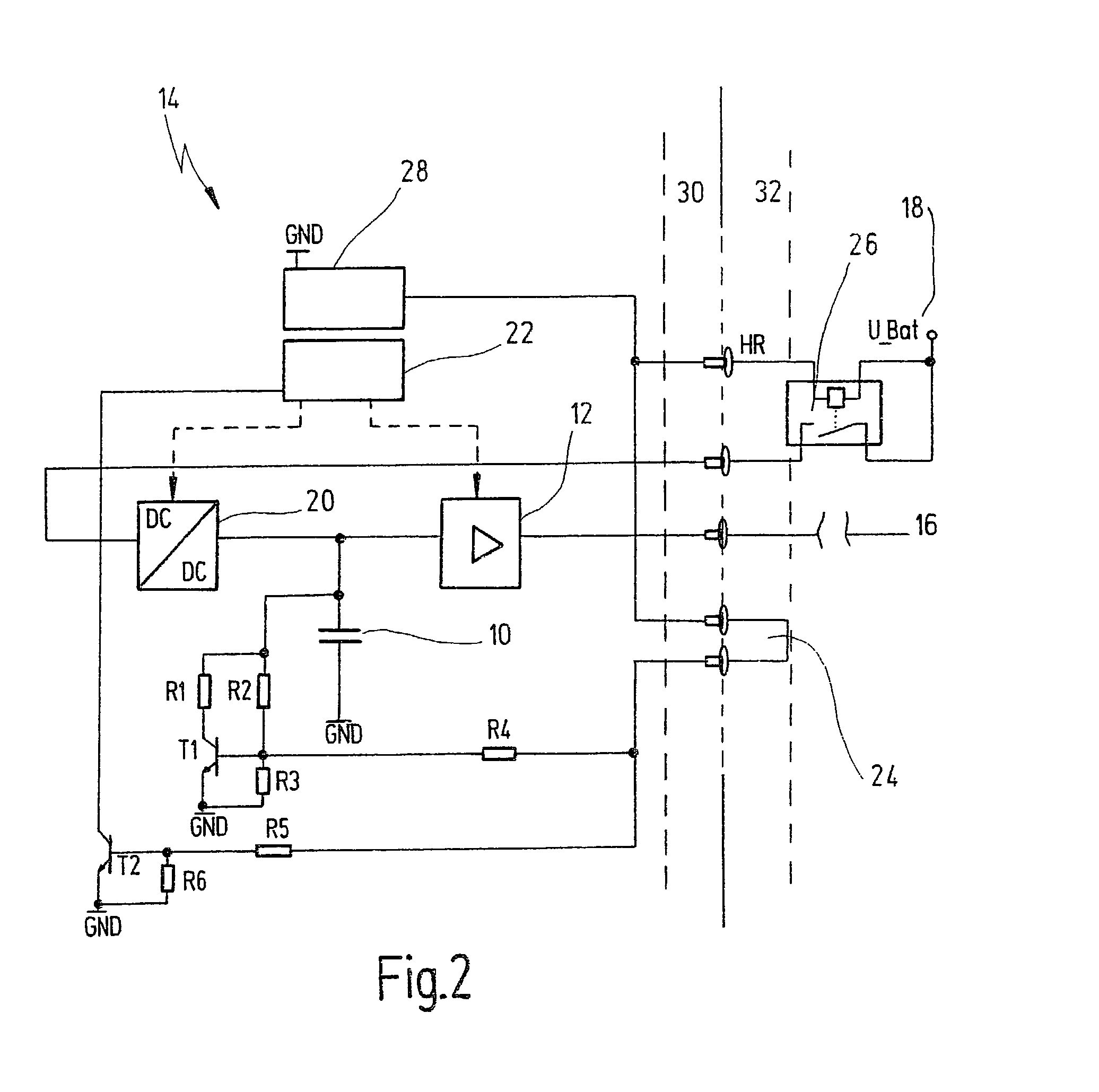 Circuit system for discharging a buffer capacitor used for supplying high voltage to a control unit, in particular a control unit for actuating a piezoelectric output stage