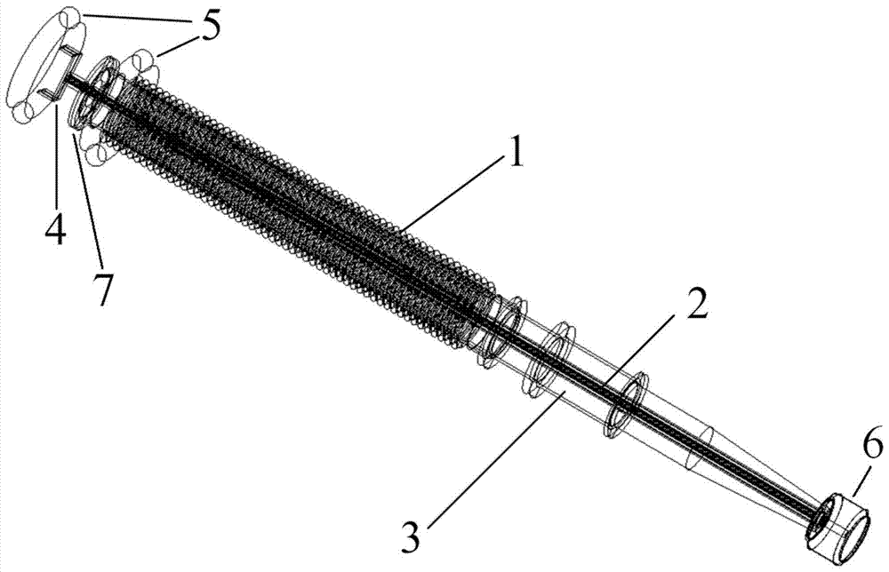 A heat dissipation structure of the current-carrying conductor in the center of an ultra/ultra-high voltage dry bushing