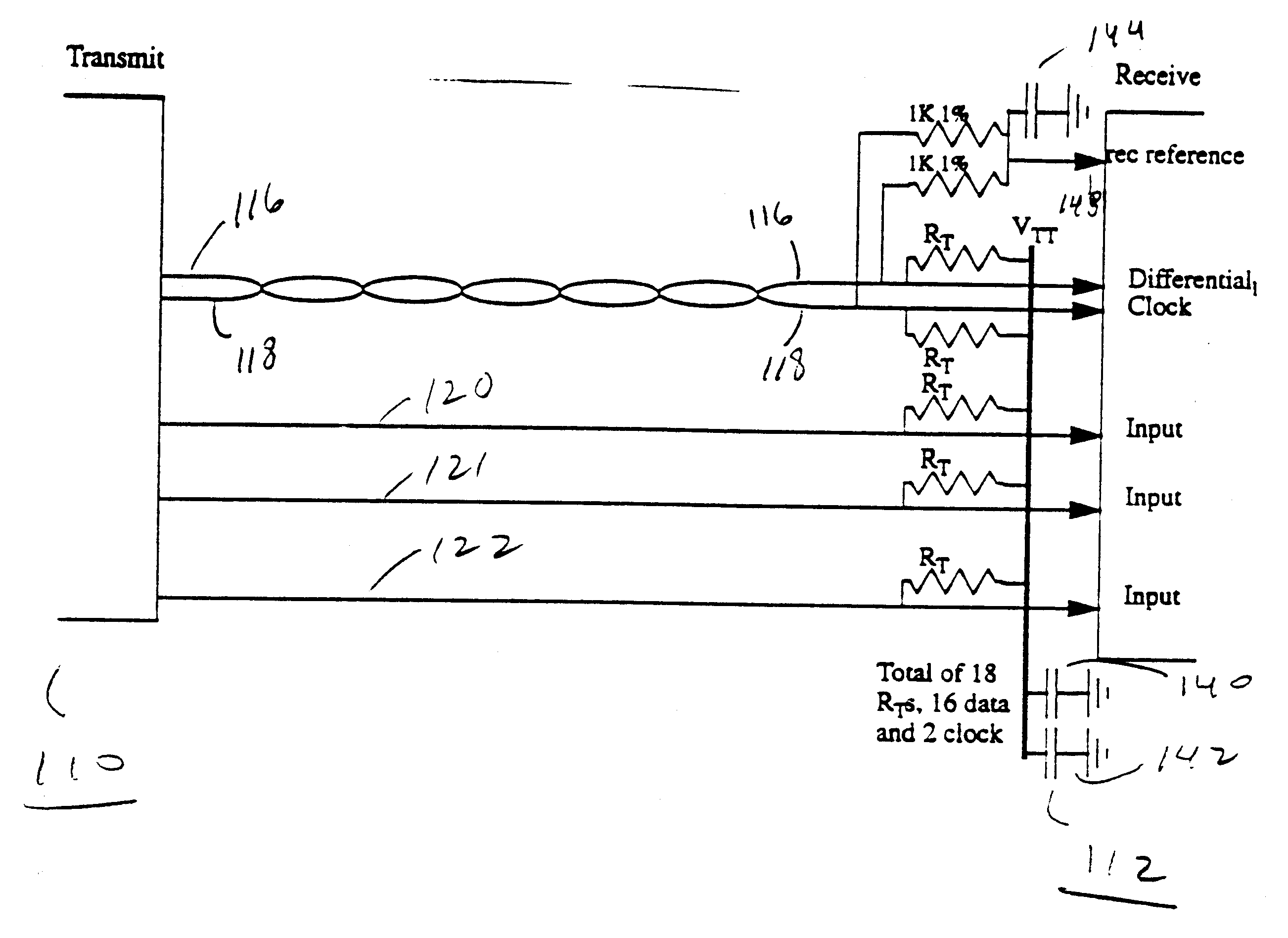 Parallel data communication consuming low power