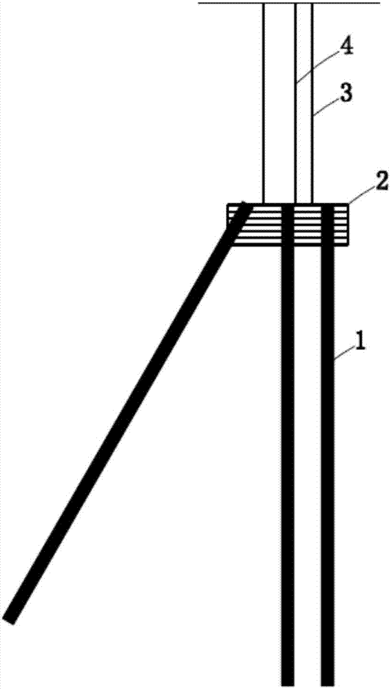 Vertically-controlled grouting steel perforated pipe pile foundation supporting beam retaining wall structure and construction method thereof