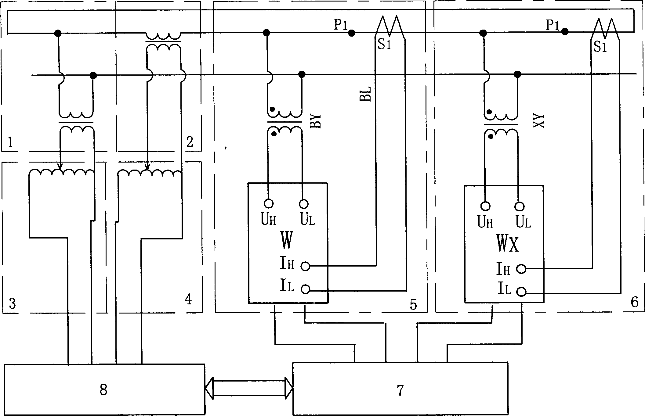 Integrate detecting and measuring method for metering property of high voltage power meter