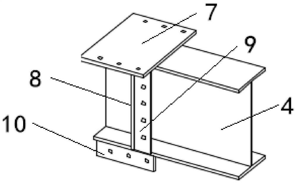 Cross-shaped steel rib column full-bolt rigid connection joint and construction method