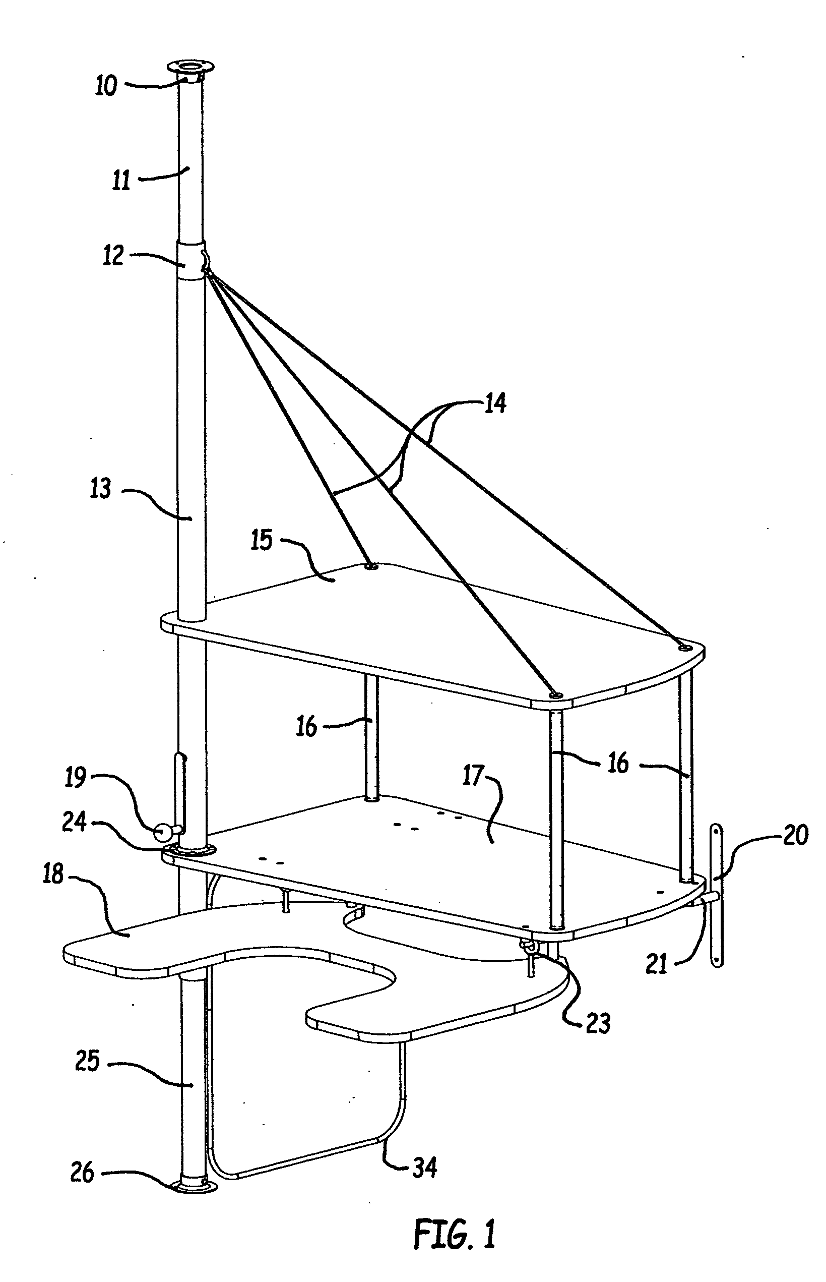 Rotating over-bed computer desk