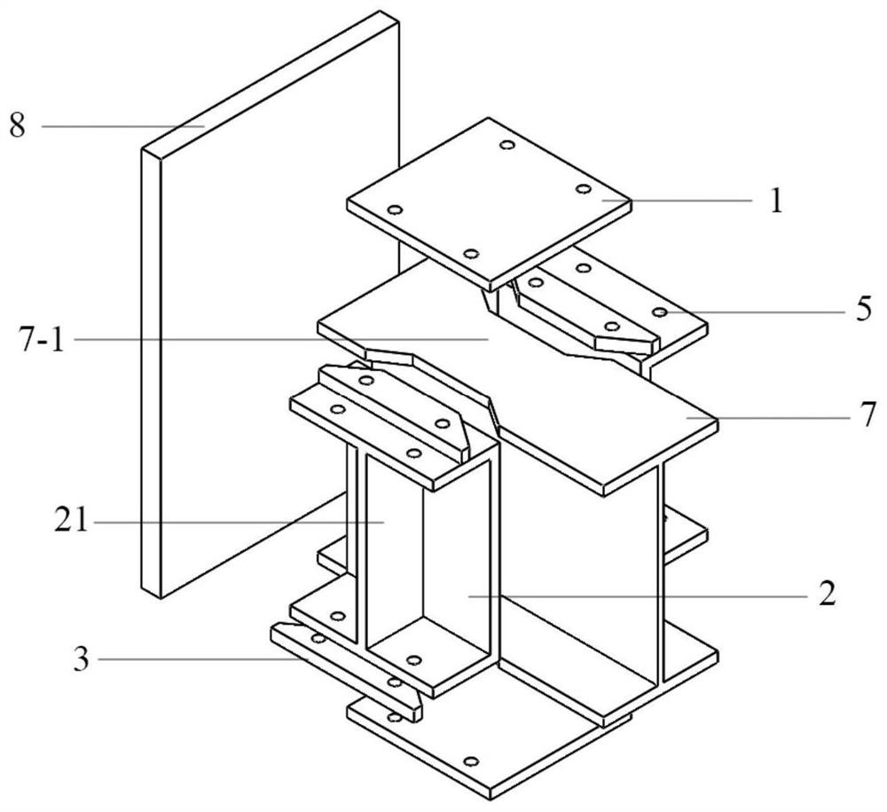 A dog-bone joint beam end buckling restraint device