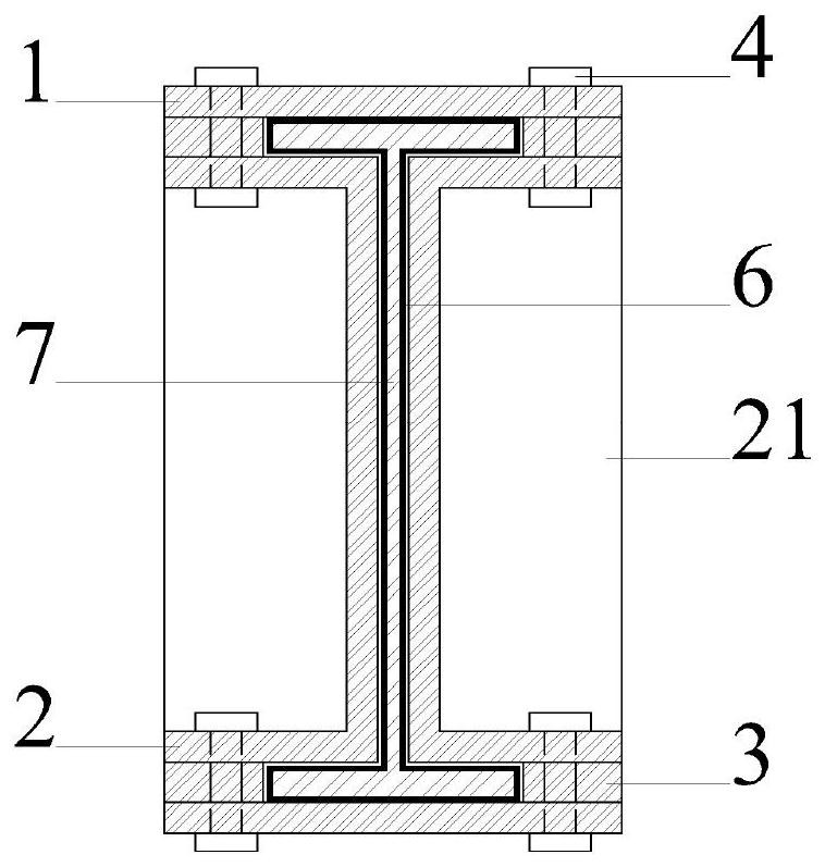 A dog-bone joint beam end buckling restraint device