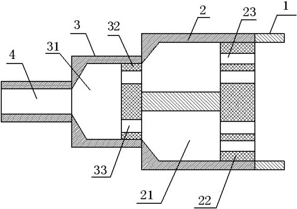 Double-cavity pressurization connector