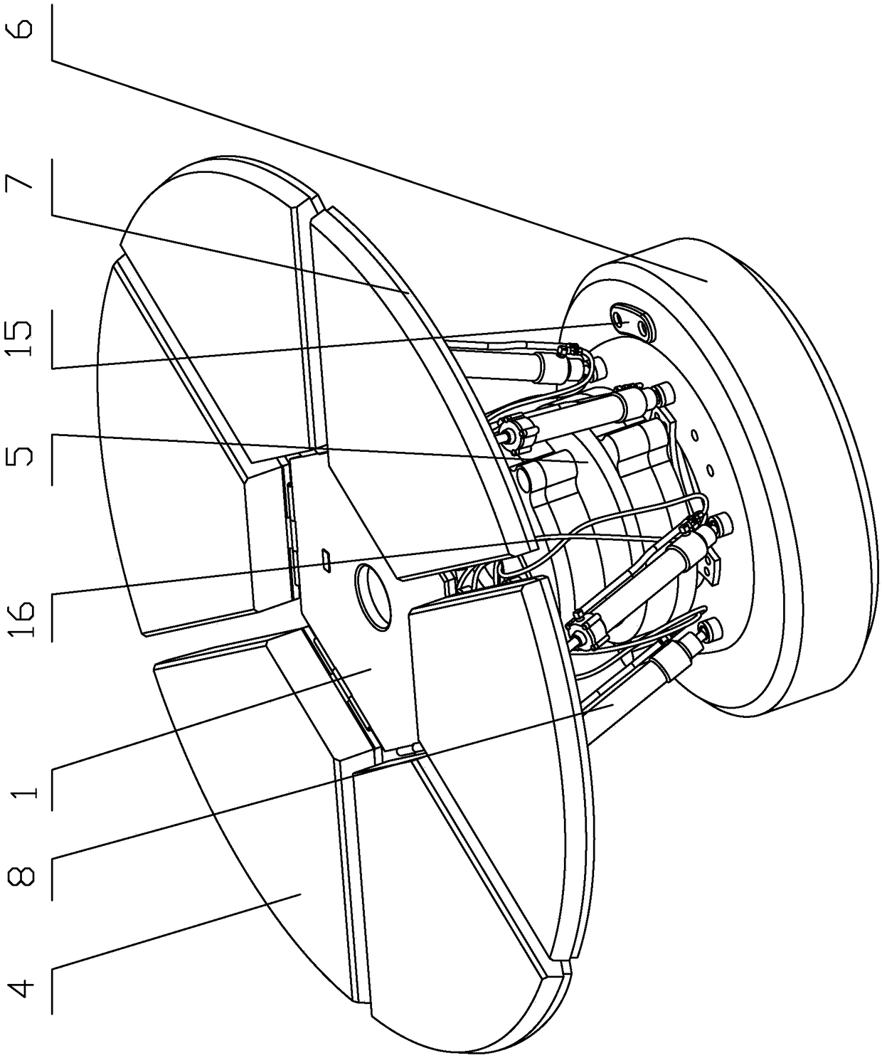 Sinking water wave power generation device based on the principle of stewart platform