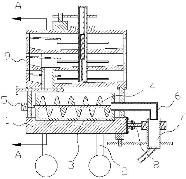 A mortar feeder with mixing and water inlet