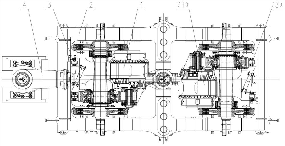 Railway vehicle driving system and bogie