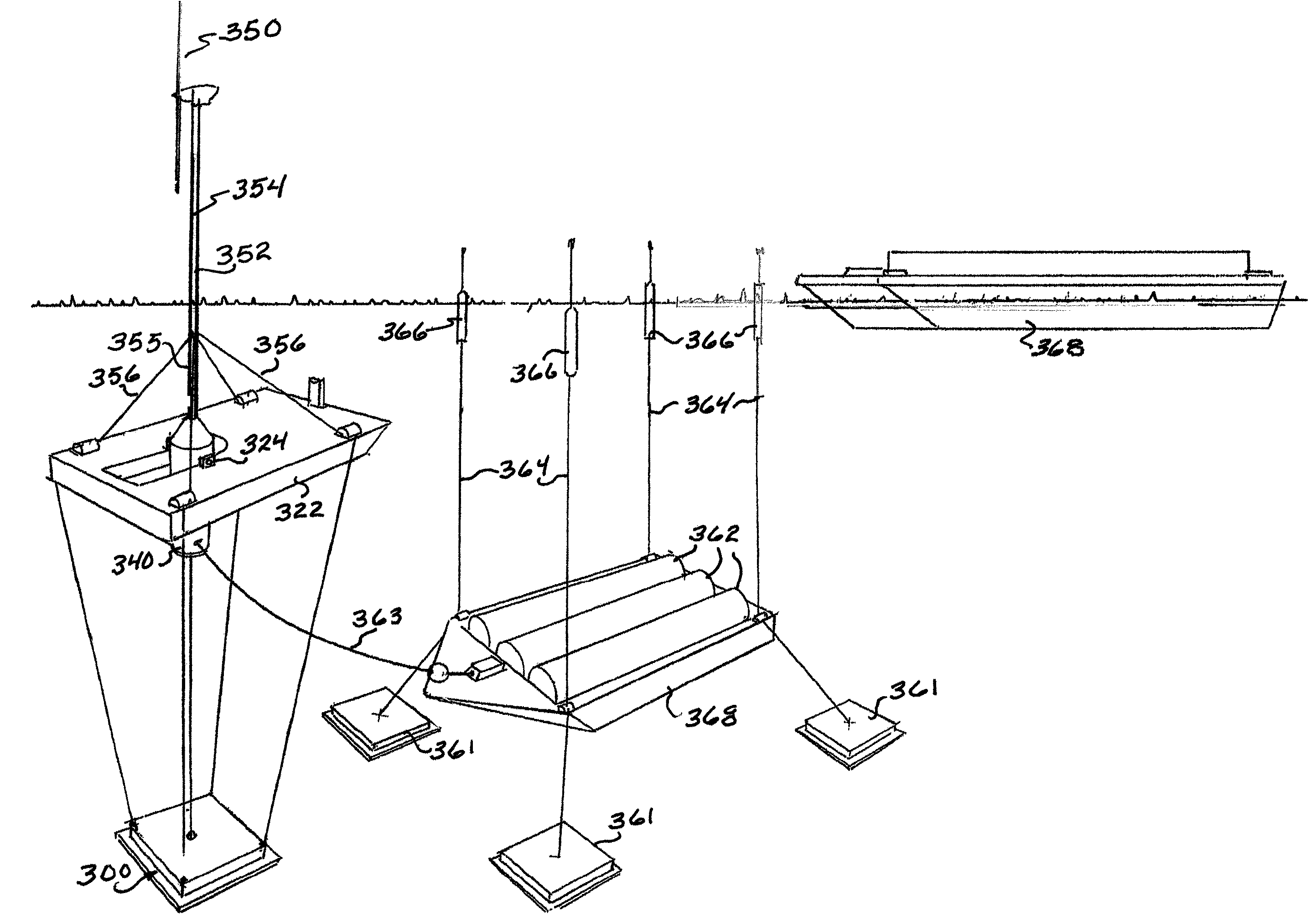 Underwater hydrogen storage